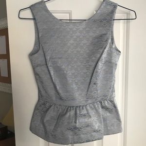 Blue and Silver Peplum Top